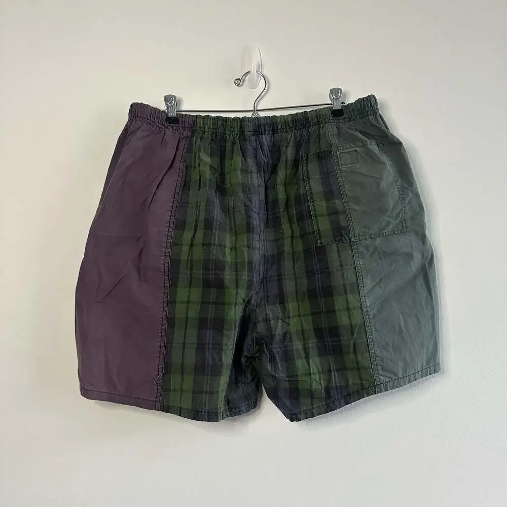 Vintage 90s Bowen & Wright Casual Wear Men's XL Colorblock Plaid Swim Trunks